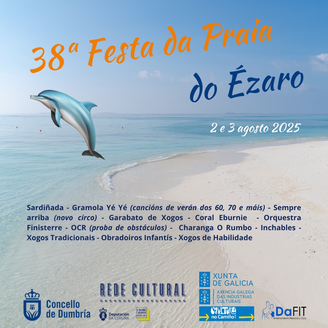 Portada de cartel da Festa da Praia do Ézaro 2025
