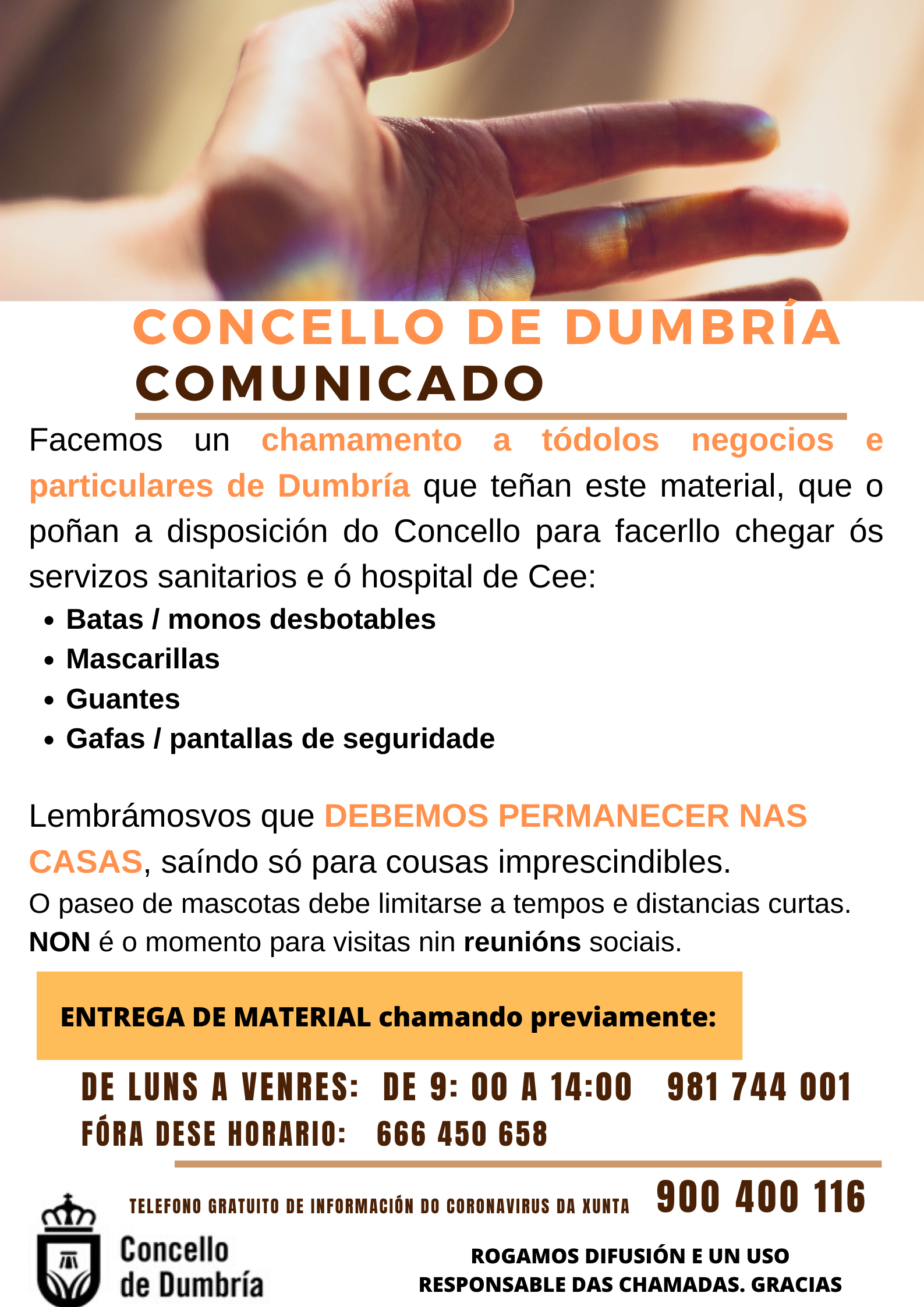 COMUNICADO DO CONCELLO DE DUMBRÍA