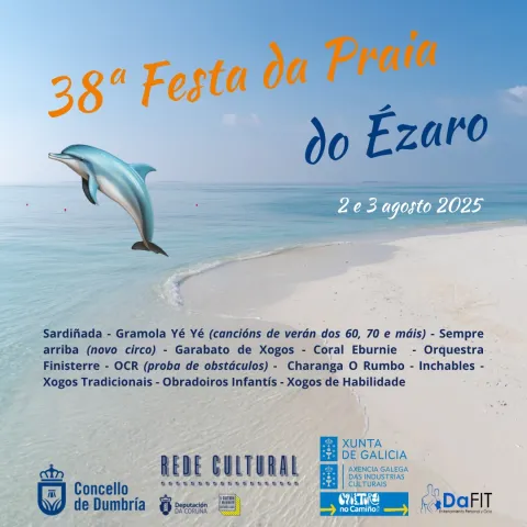 Portada de cartel da Festa da Praia do Ézaro 2025