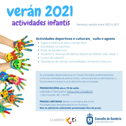 PREINSCRICIÓN ACTIVIDADES INFANTÍS VERÁN 2021